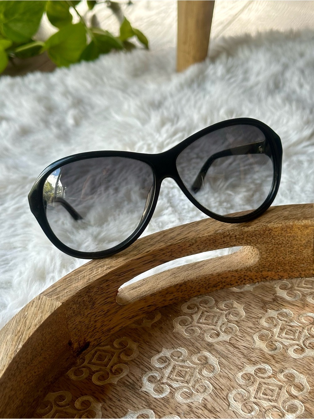 David Yurman Black Oversized Sunglasses